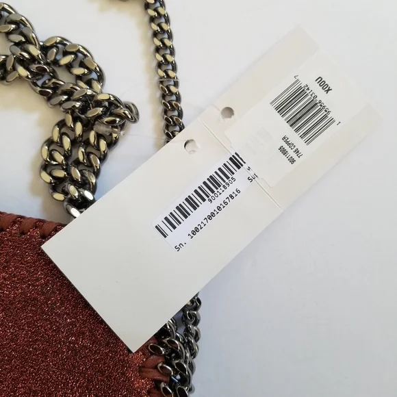 Stella McCartney Lurex Falabella Three Chain Crossbody Bag Rust - Picture 13 of 13